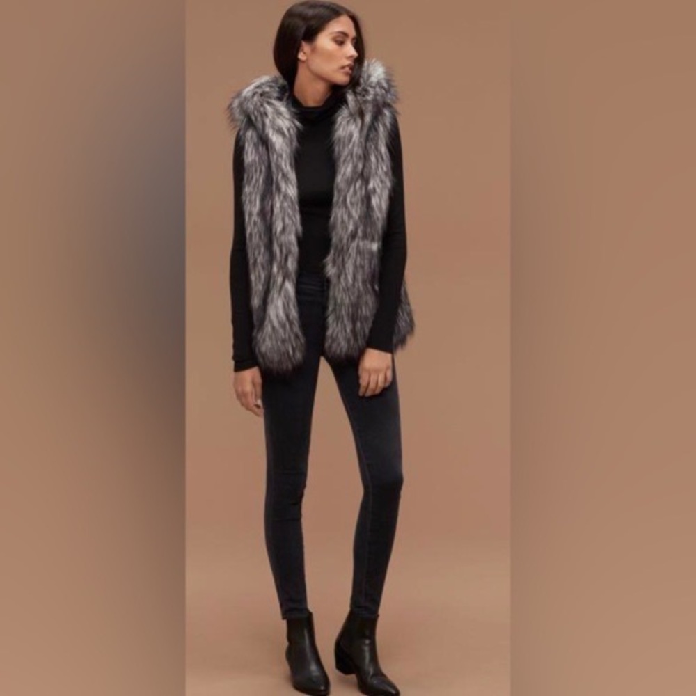 Sunday best faux fur vest with hood